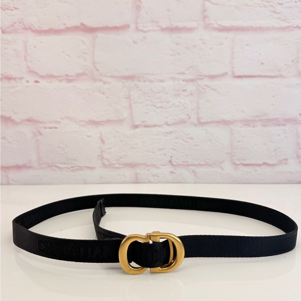 Christian Dior Black Nylon Saddle CD Belt Jacquard - Picture 3 of 10